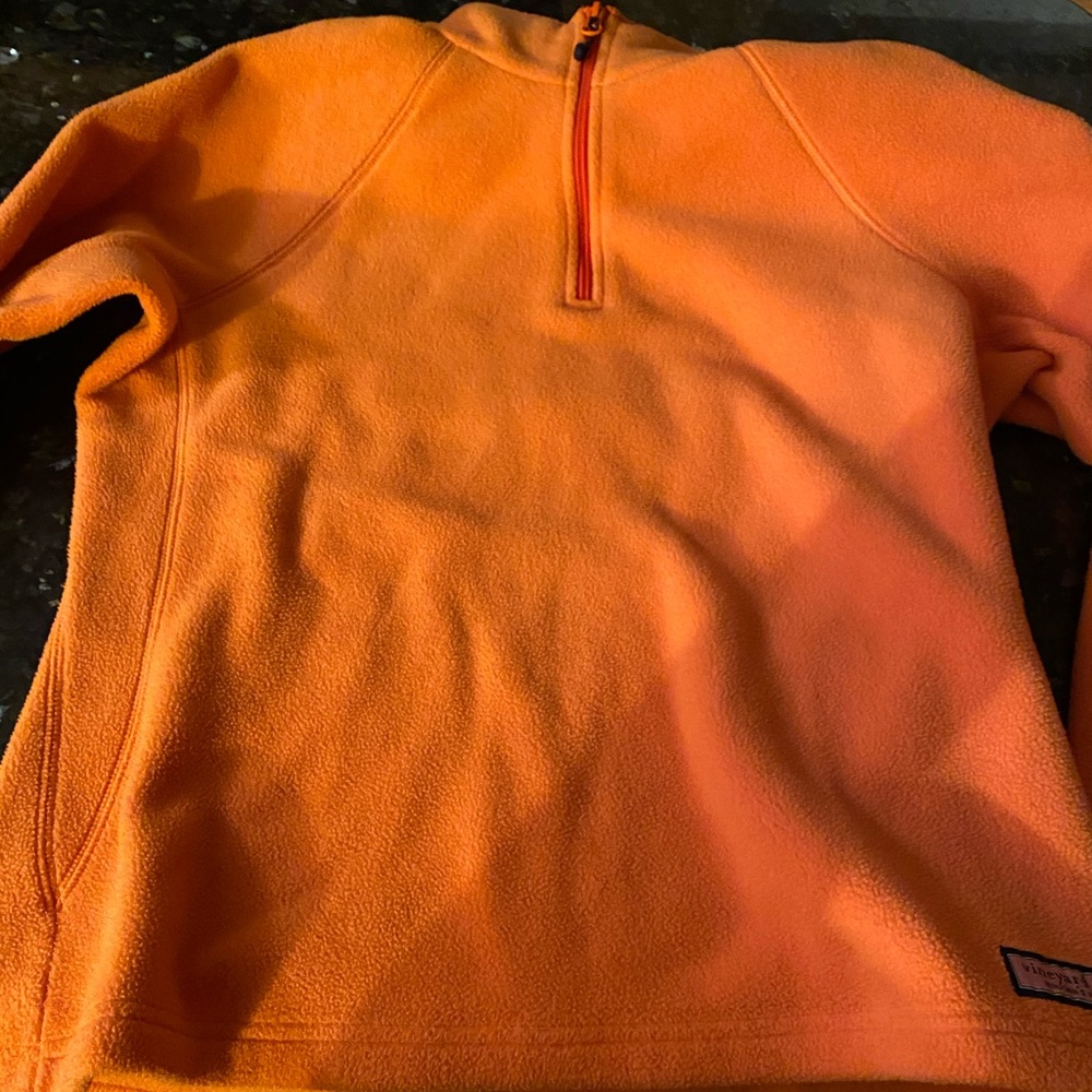 Orange vineyard vines fleece 1/4 zip